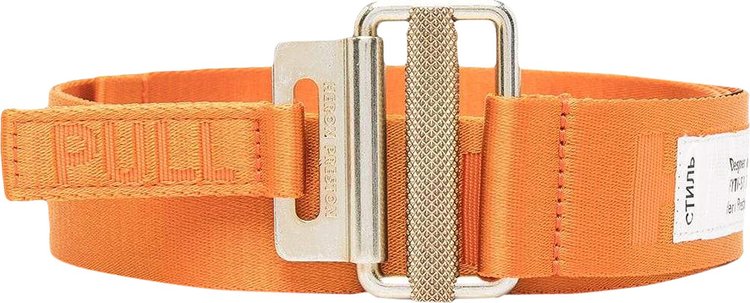 Heron Preston Logo Woven Tape Belt 'Orange/Gold'