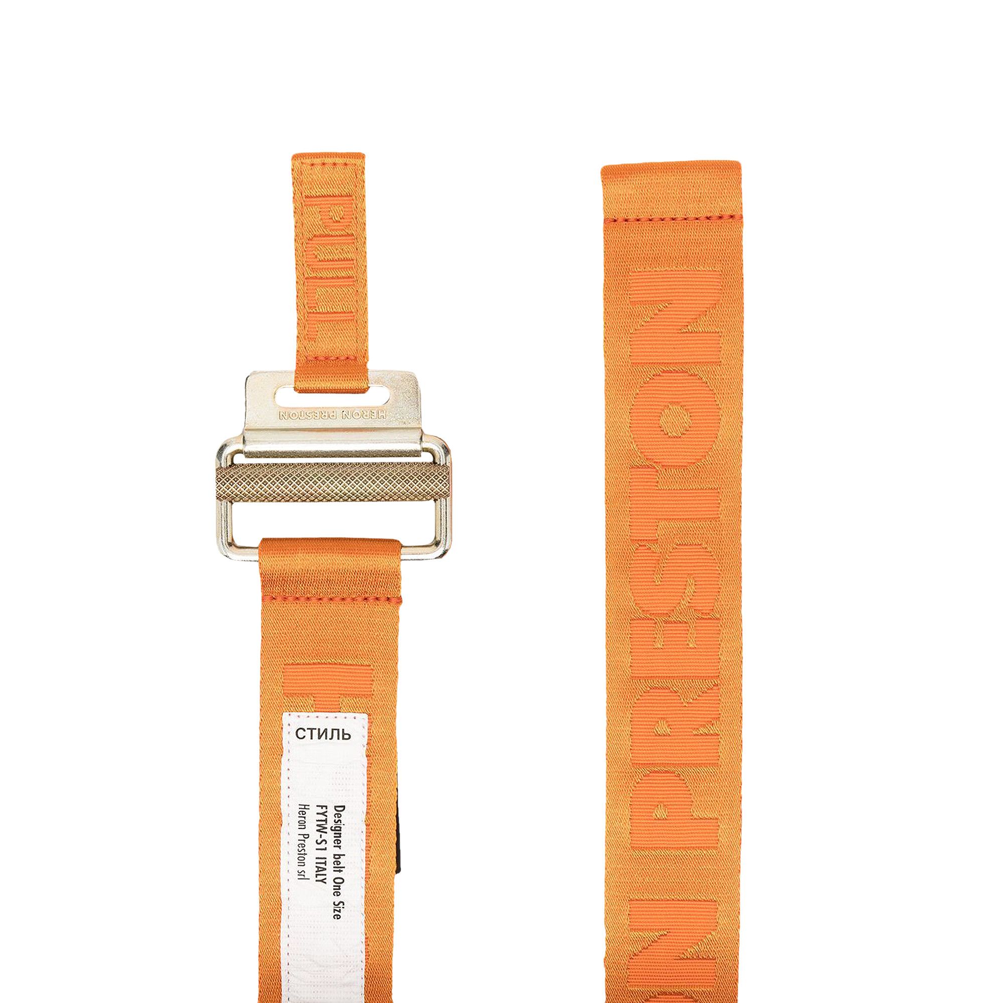 Buy Heron Preston Logo Woven Tape Belt 'Orange/Gold
