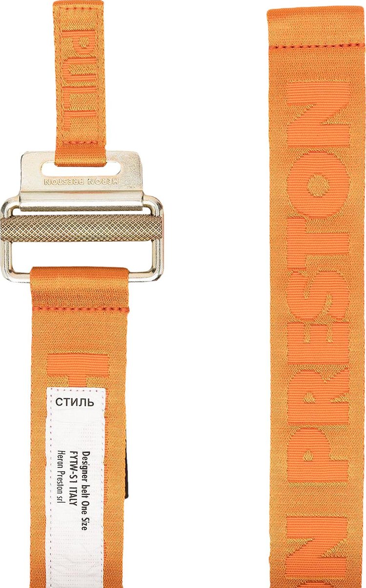 Heron Preston Logo Woven Tape Belt OrangeGold