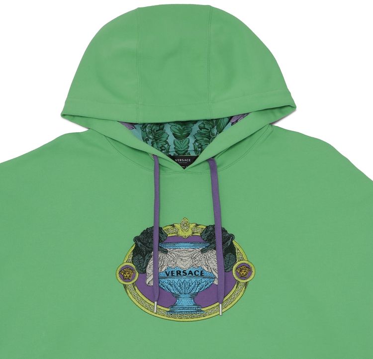 Versace La Coupe Des Dieux Embroidered Hoodie Mint