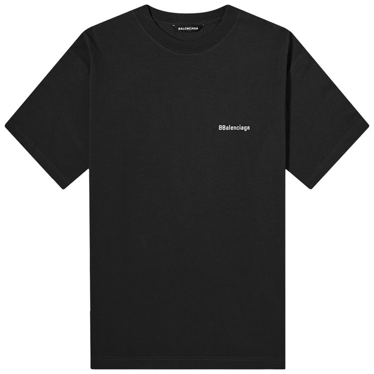 Balenciaga Corporate Logo Tee BlackWhite