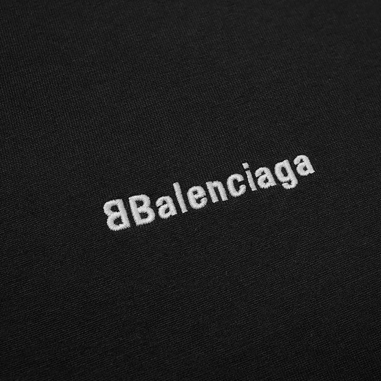 Balenciaga Corporate Logo Tee BlackWhite