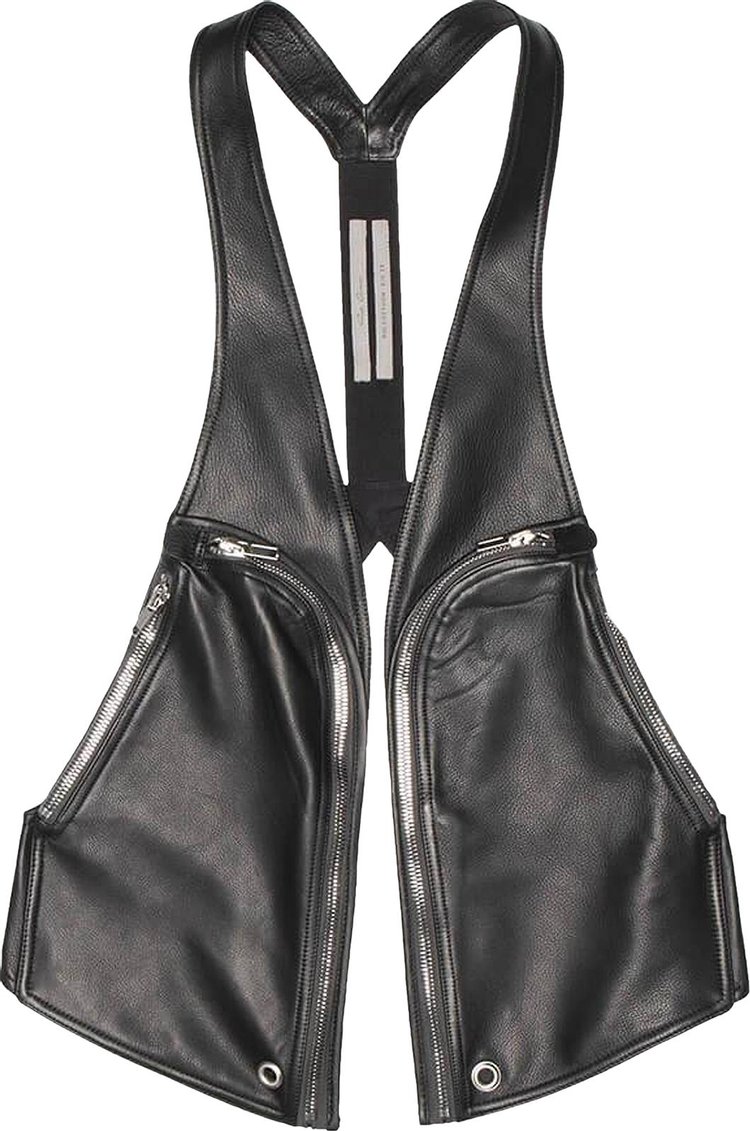 Rick Owens Leather Bauhaus Vest 'Black'