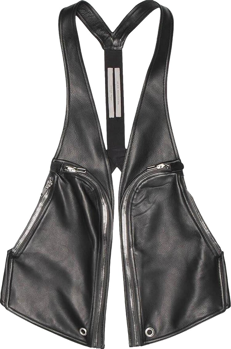 Rick Owens Leather Bauhaus Vest Black