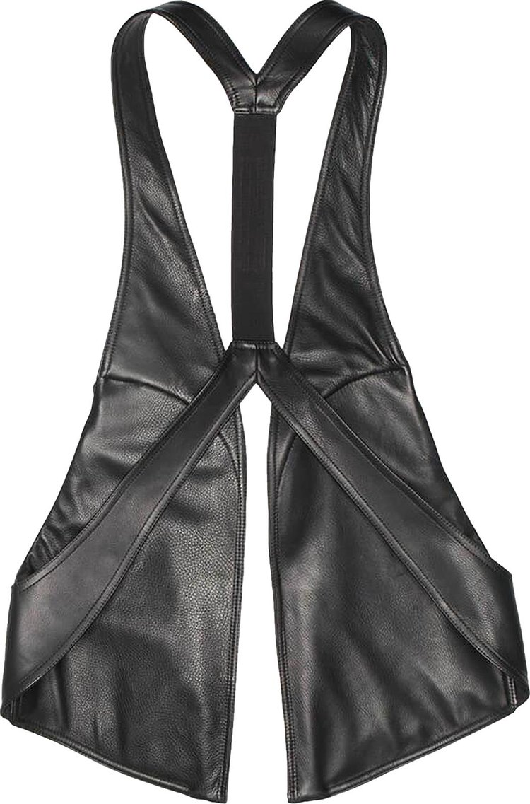 Rick Owens Leather Bauhaus Vest Black