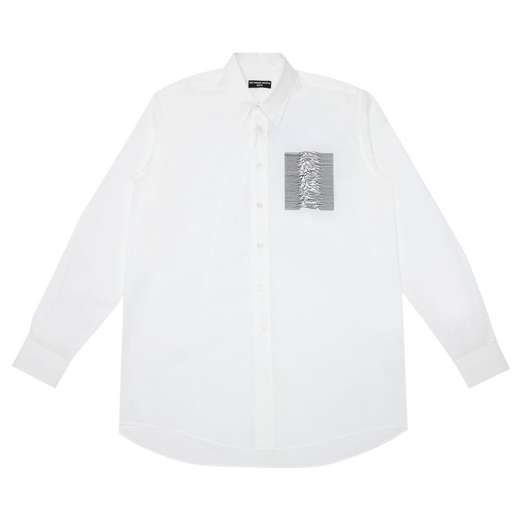 Raf Simons Joy Division Embroidered Button Down Shirt White