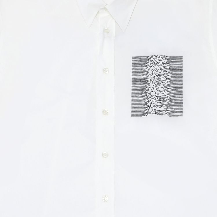 Raf Simons Joy Division Embroidered Button Down Shirt White