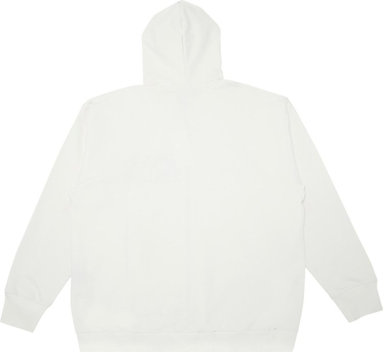 Vetements Vertical Cut Up Logo Zip Up Hoodie White