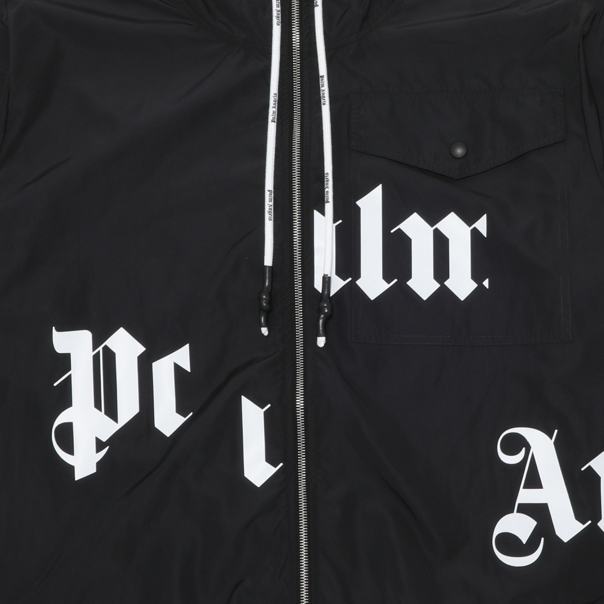 Buy Palm Angels Broken Logo Windbreaker 'Black/White