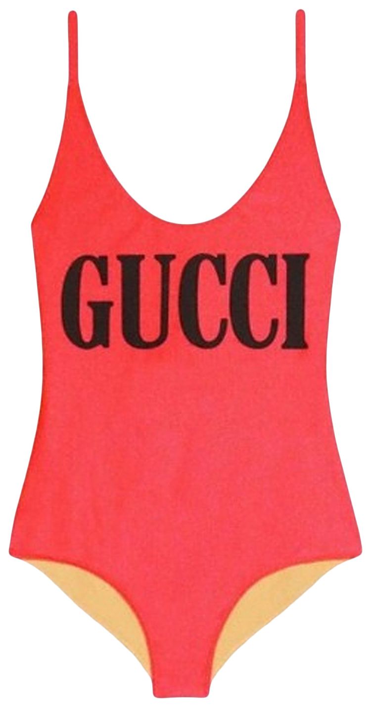 Gucci Logo Swimsuit Red