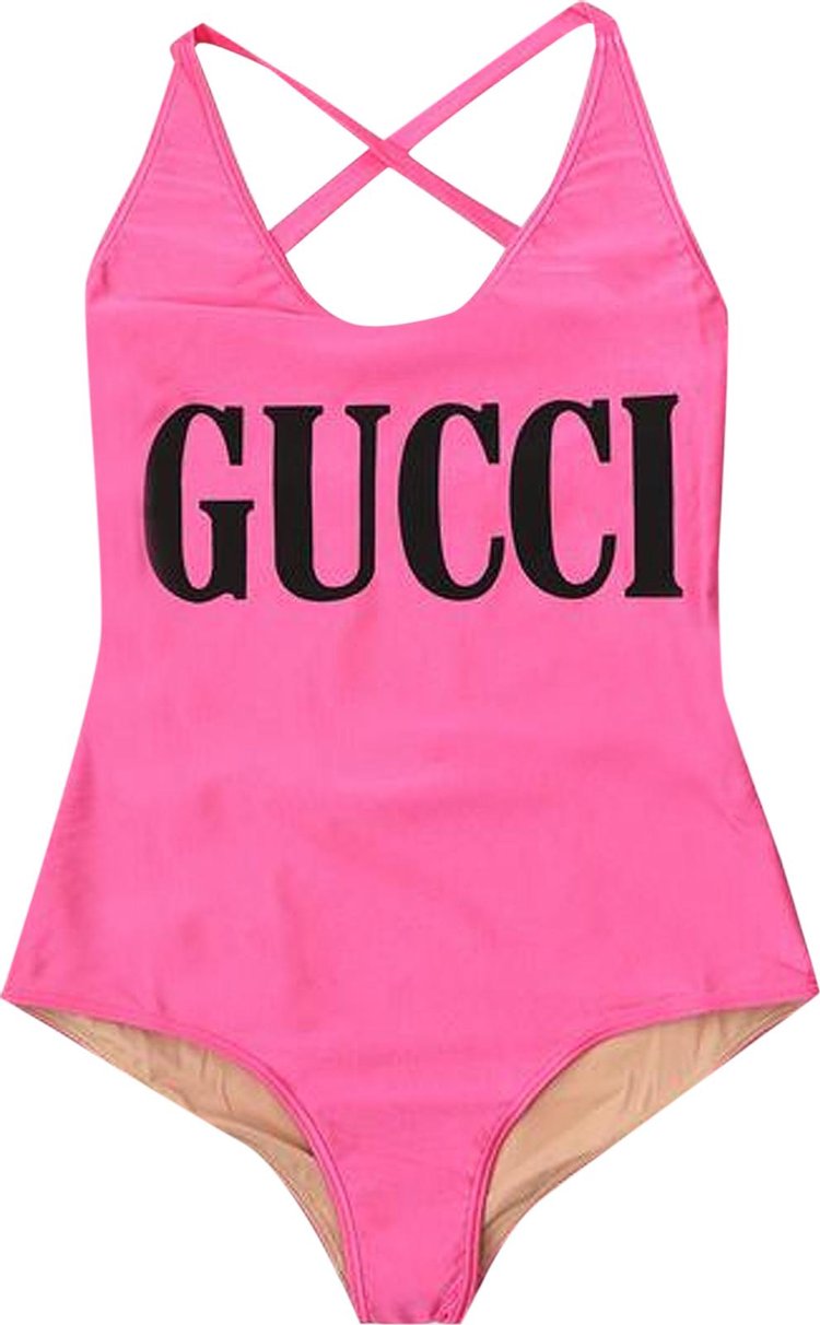 Gucci Logo Swimsuit 'Pink'