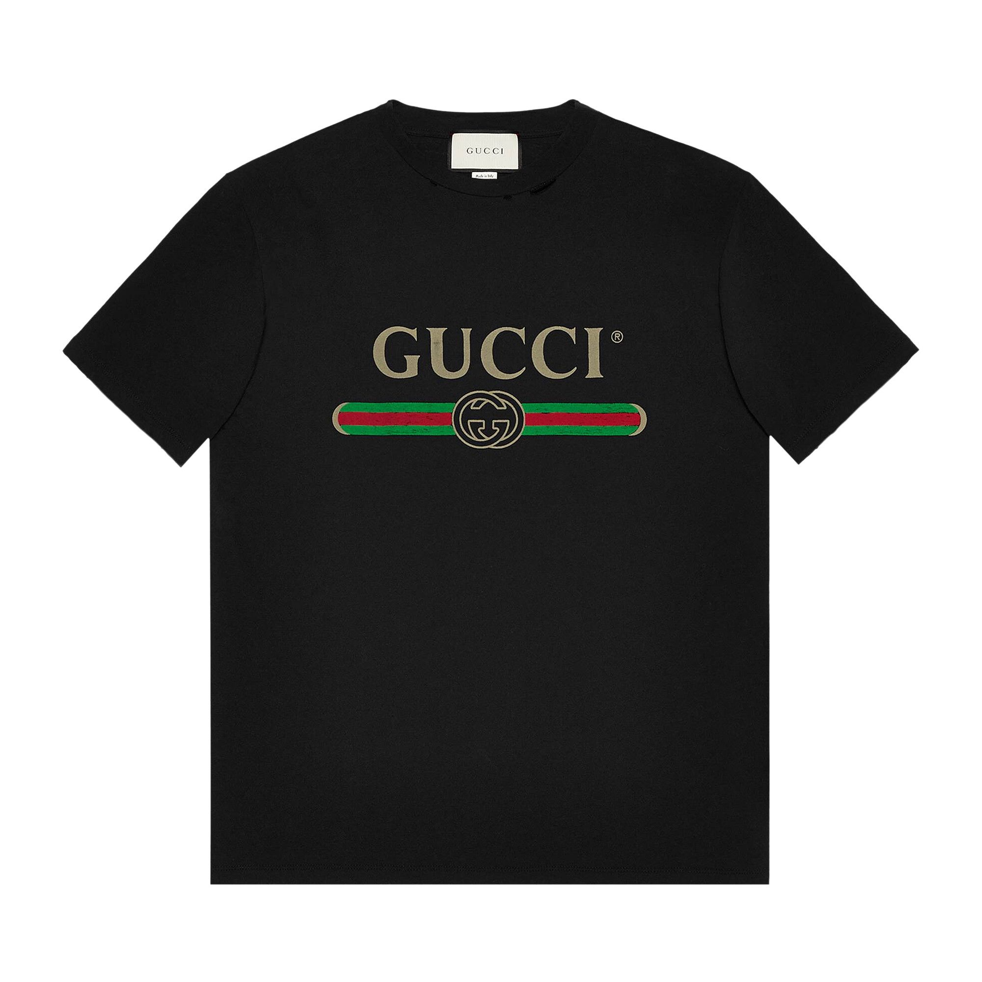 新品！GUCCI トイプードル Tシャツ 黒　150センチ Buy Gucci Oversize T-Shirt With Logo 'Black' - 457095 X5L89 1948