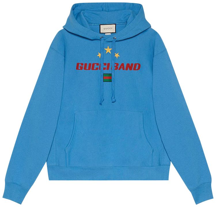 Gucci Band Print Hoodie Blue