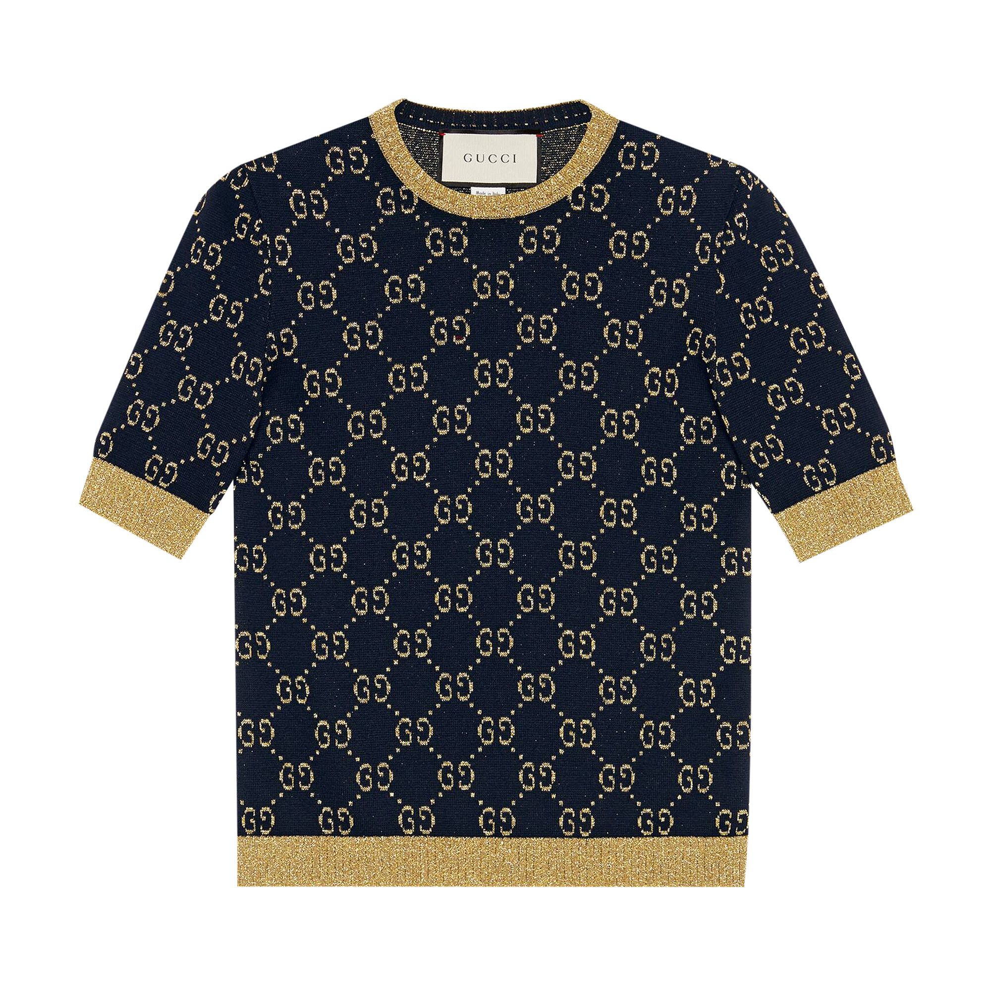 Buy Gucci GG Lamé Top 'Blue/Gold' - 526759 X9W83 4921 | GOAT