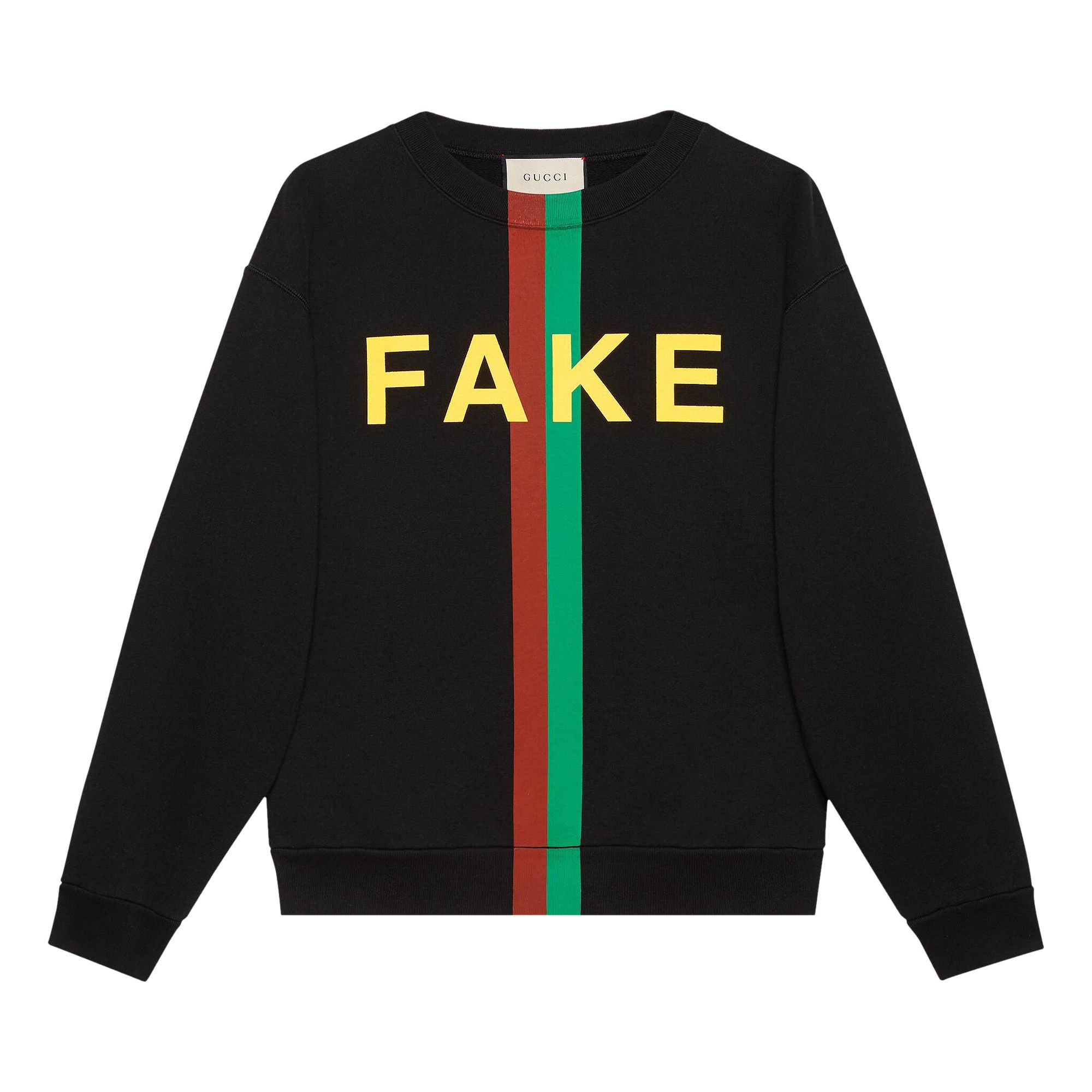 Buy Gucci Fake/Not Print Oversize Sweater 'Black/Multicolor' - 635847 XJCXY  1082 | GOAT
