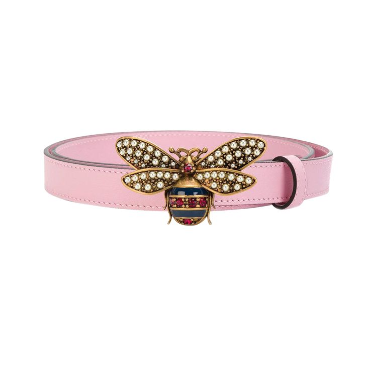 Gucci Queen Margaret Leather Belt Pink