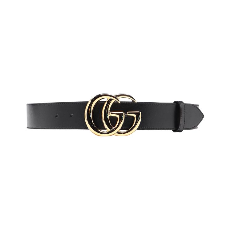 Gucci GG Marmont Belt With Shiny Buckle Black