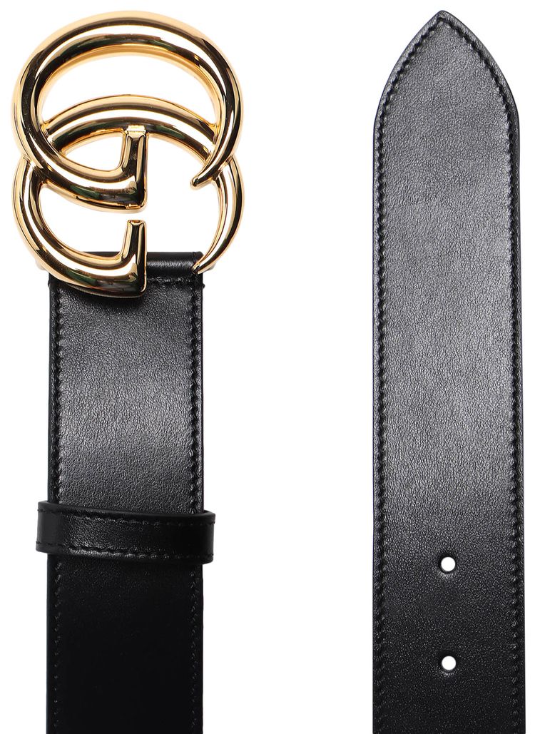 Gucci GG Marmont Belt With Shiny Buckle Black