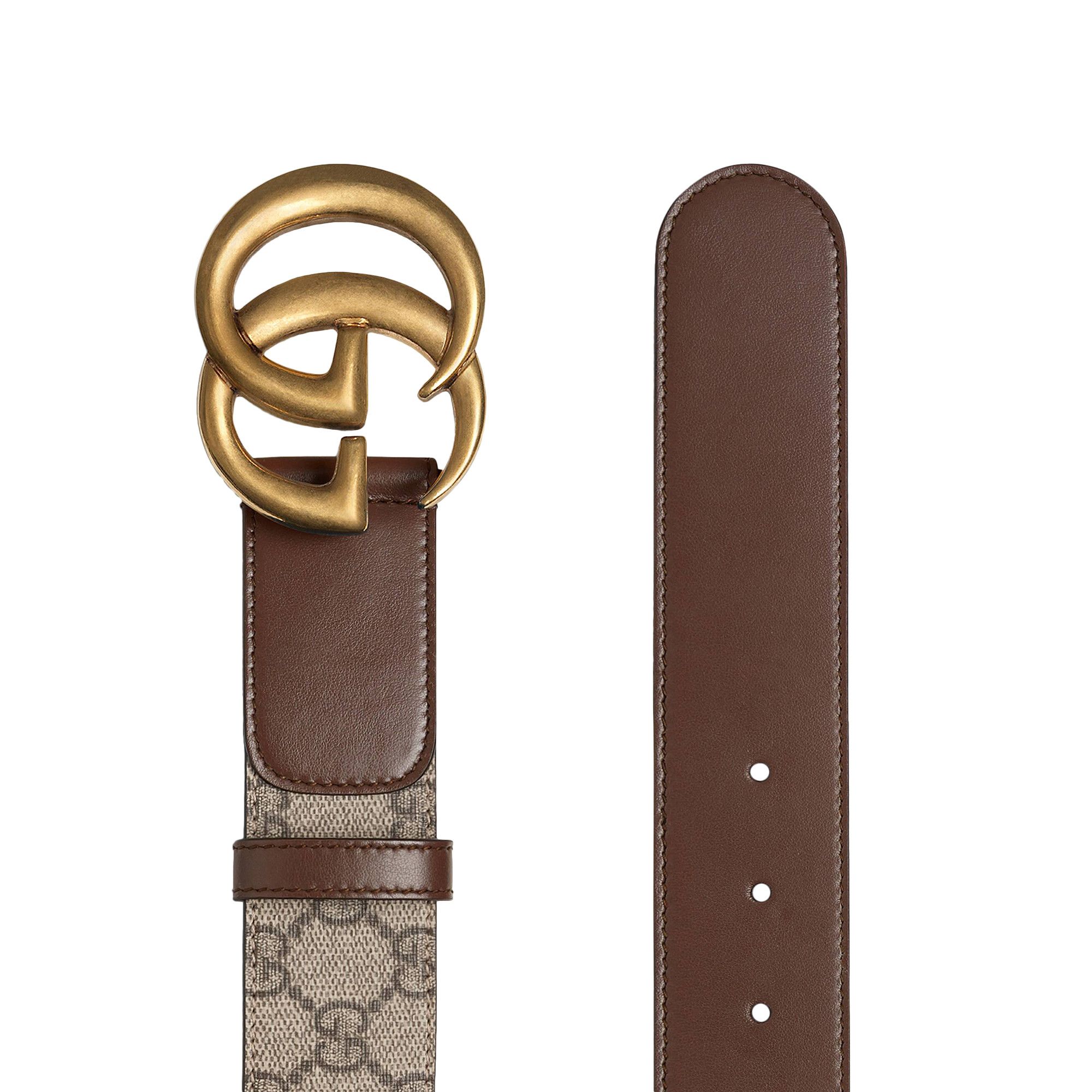 Buy Gucci GG Belt With Double G Buckle 'Brown' - 400593 92TLT 8358