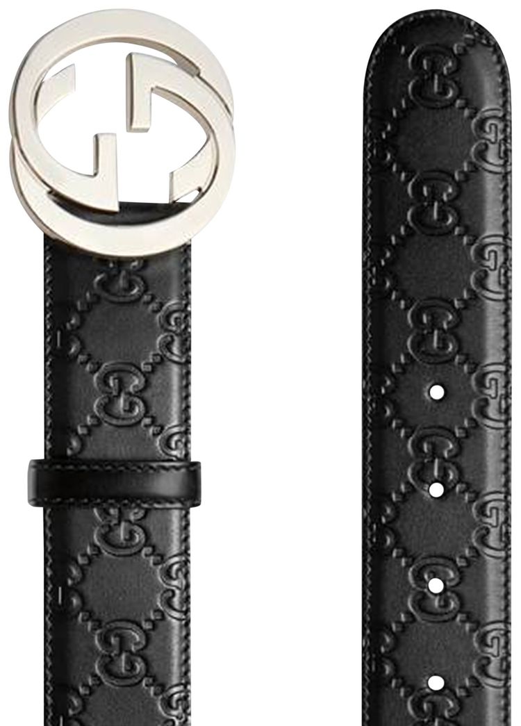 Gucci Interlocking GG Leather Belt Black
