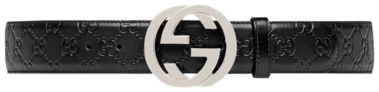 Gucci Interlocking GG Leather Belt Black