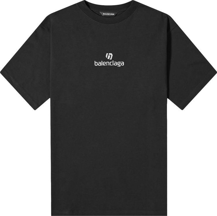 Balenciaga Sponsor Medium Fit T-Shirt 'Black/Chalky White'