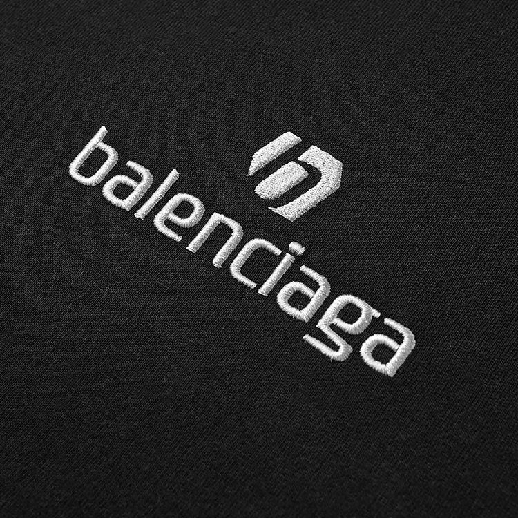 Balenciaga Sponsor Medium Fit T Shirt BlackChalky White