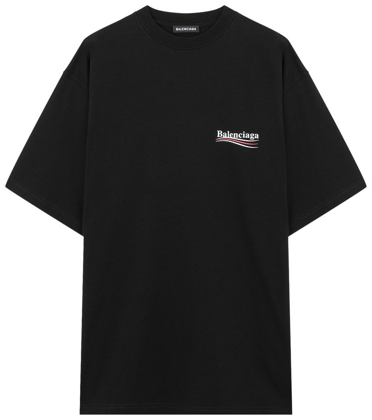 Balenciaga Logo Print T Shirt Black