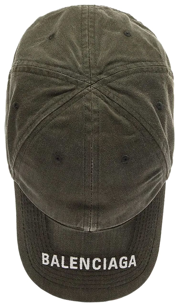 Balenciaga Washed Denim Logo Baseball Cap BlackWhite