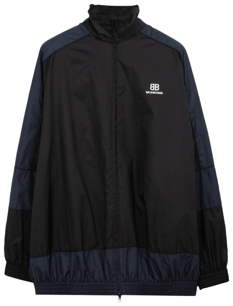 Balenciaga BB Print Nylon Full Zip Jacket Navy