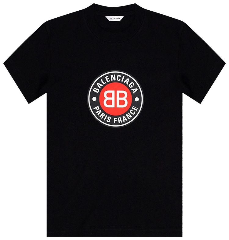 Balenciaga Logo Print T Shirt Black