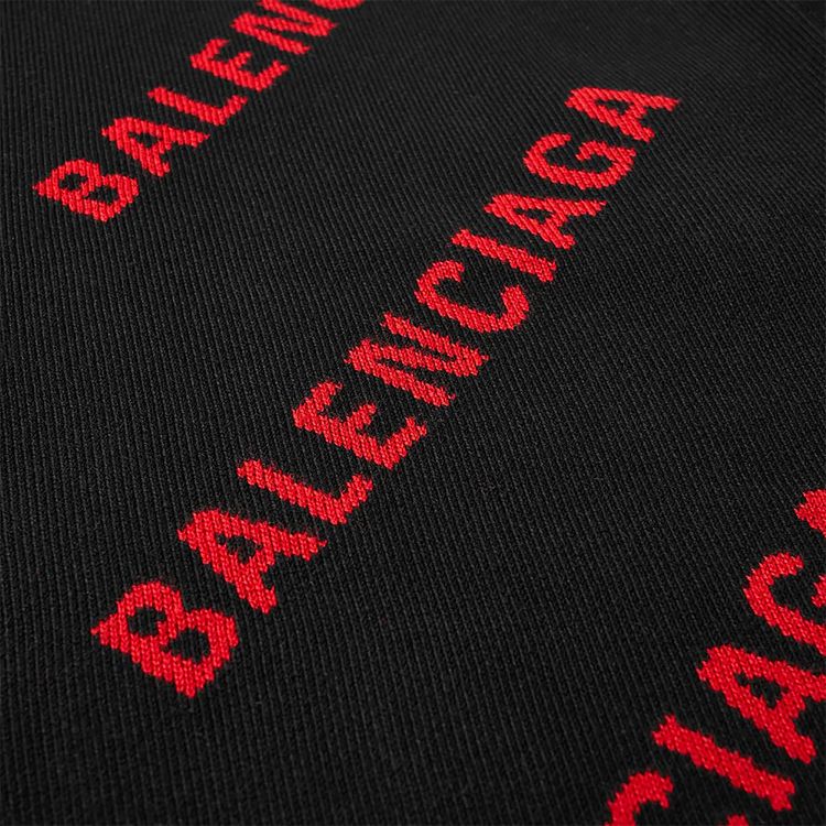Balenciaga Allover Logo Crewneck BlackRed