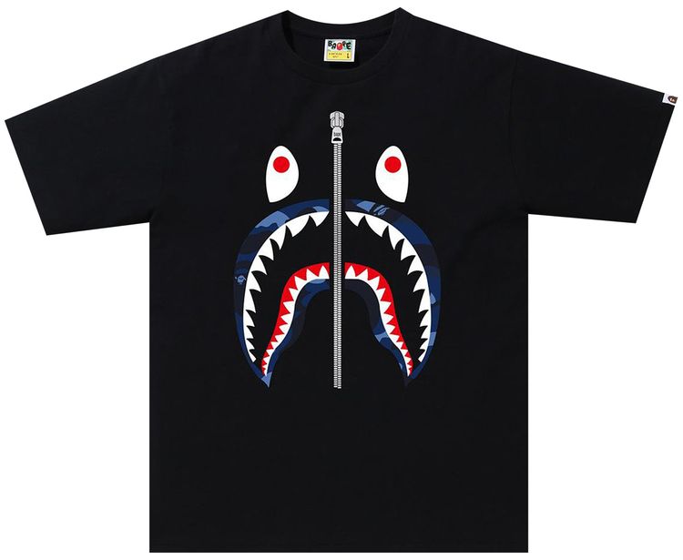 BAPE Color Camo Shark Tee BlackNavy