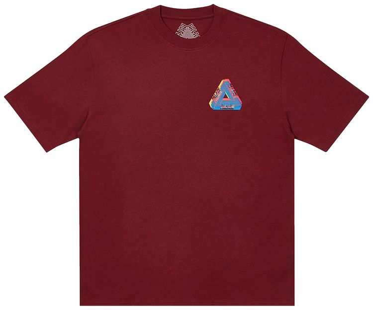 Palace Tri Ferg Colour Blur T Shirt Burgundy