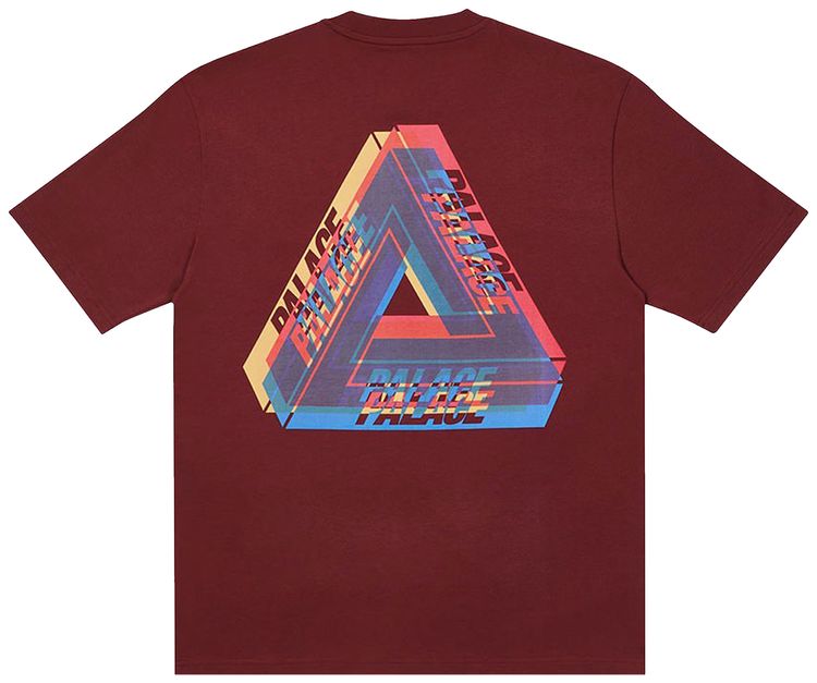 Palace Tri Ferg Colour Blur T Shirt Burgundy