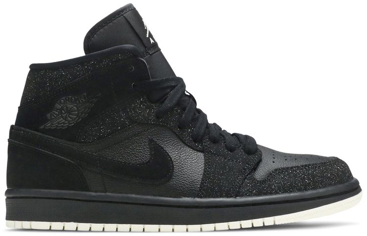 Wmns Air Jordan 1 Mid Black Glitter
