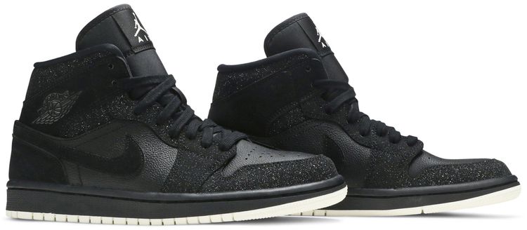 Wmns Air Jordan 1 Mid Black Glitter