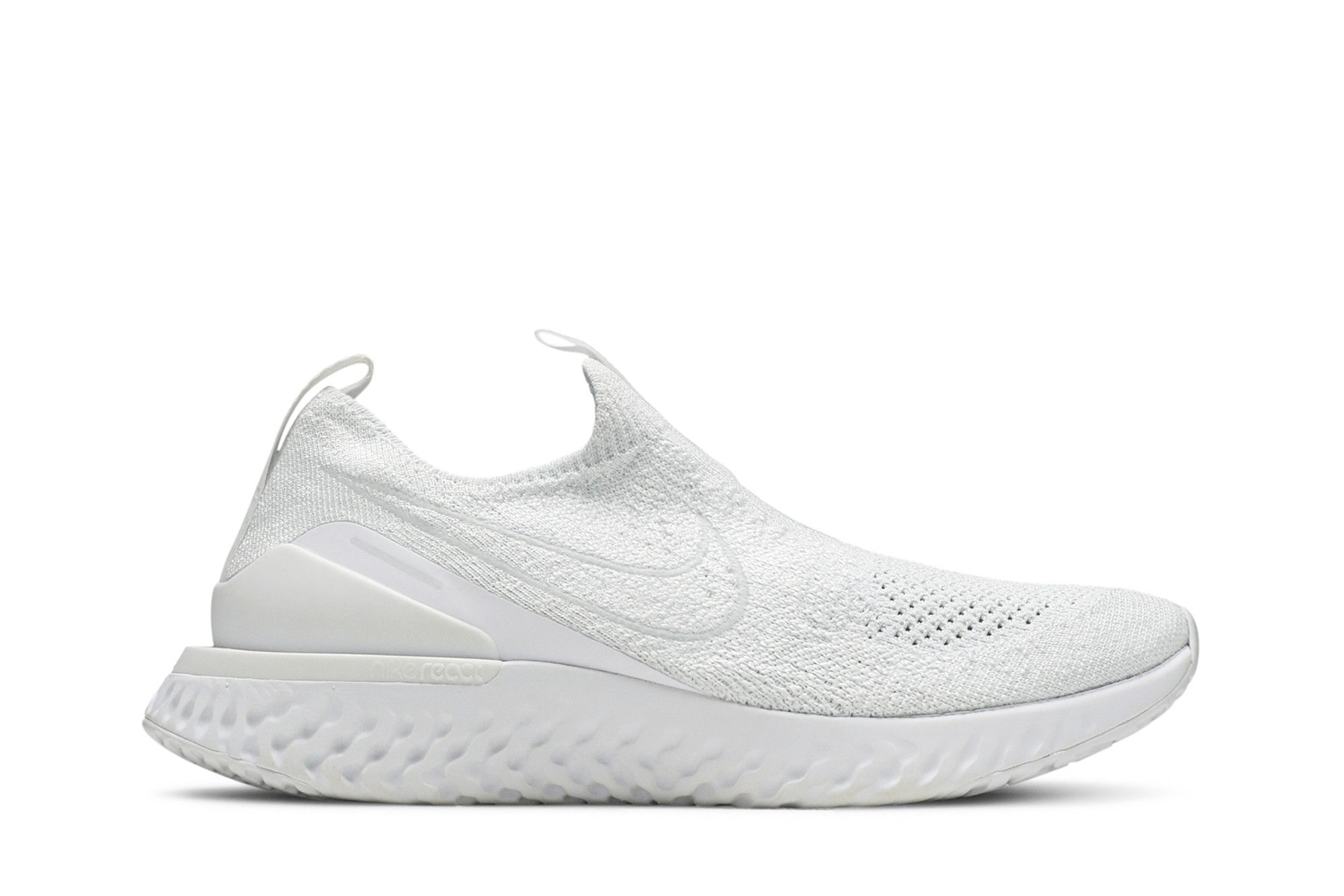 Buy Wmns Epic Phantom React Flyknit Triple White BV0415 100 GOAT UK