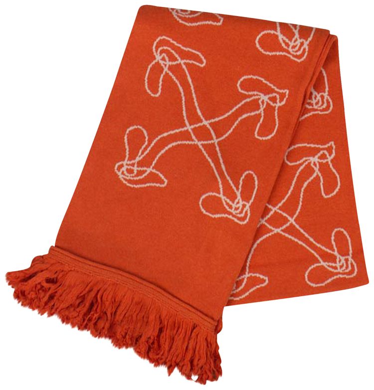 Off White Abstract Arrows Scarf Orange