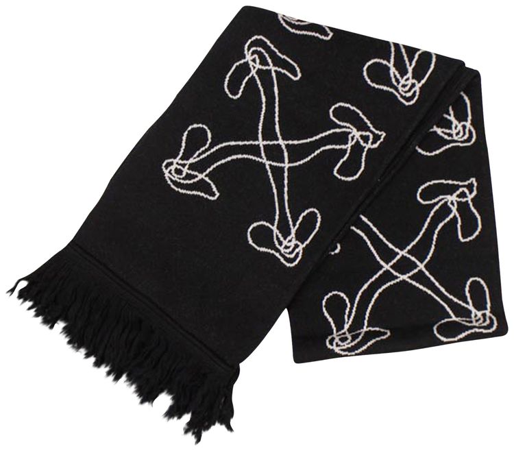 Off White Abstract Arrows Scarf Black