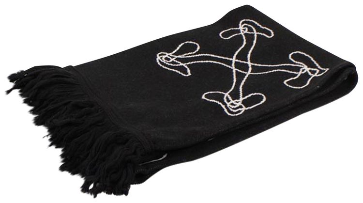 Off White Abstract Arrows Scarf Black