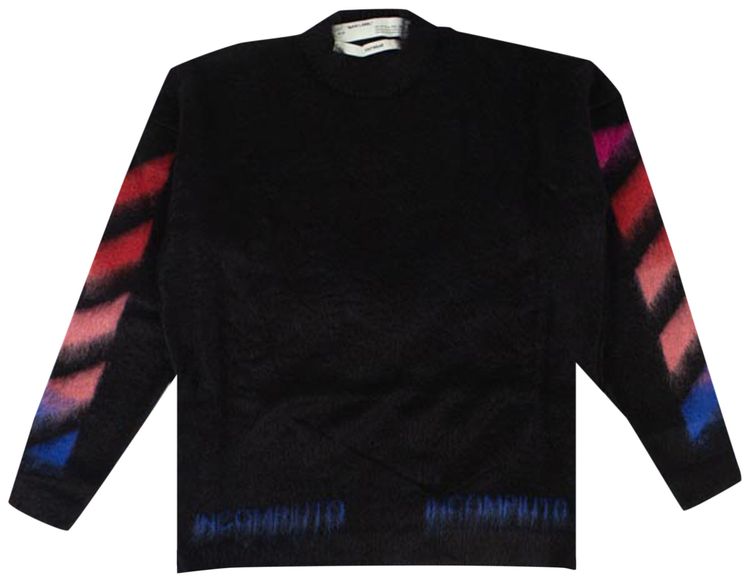 Off White Diag Brushed Knitwear Black