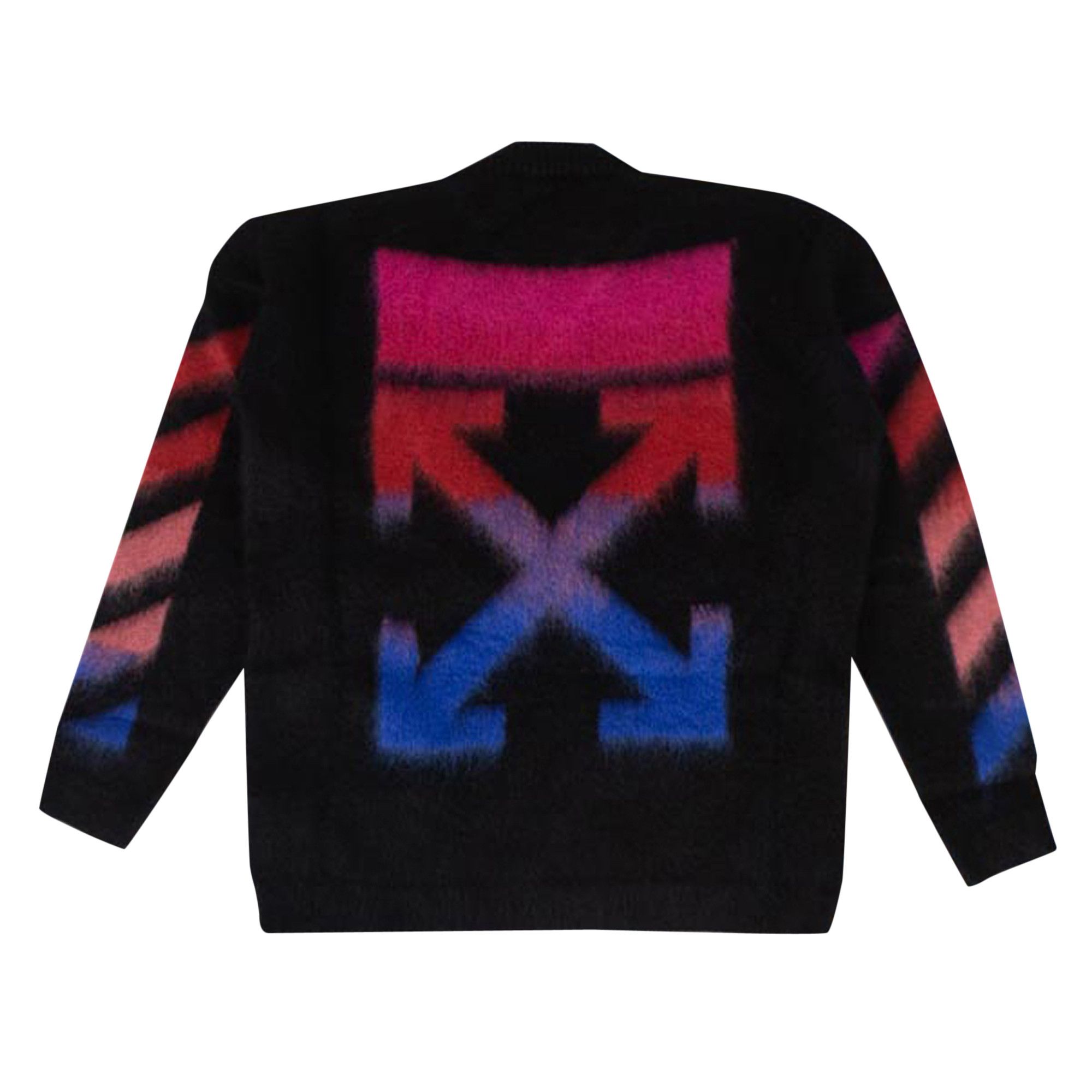 Off white black brushed knitwear shop