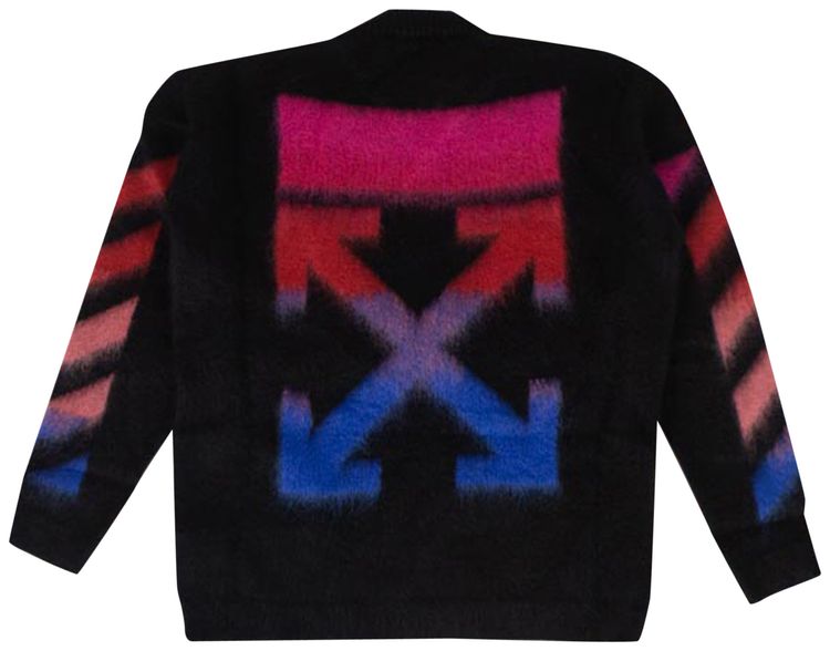 Off White Diag Brushed Knitwear Black
