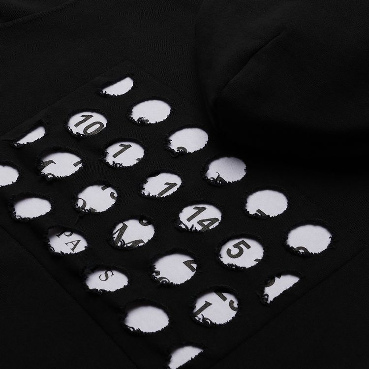 Maison Margiela Hole Numbers Logo Hoodie Black