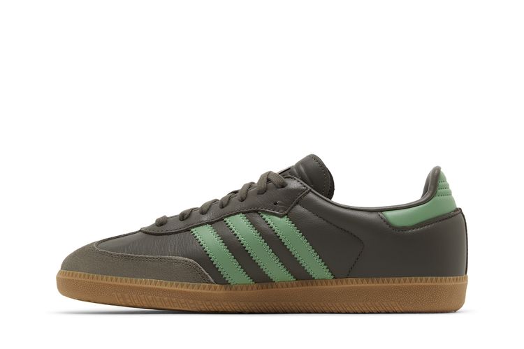 adidas gazelle silver green womens adidas Samba Xlg Shoes - Unisex - Shadow Green / Chalk White / Gum main image 1