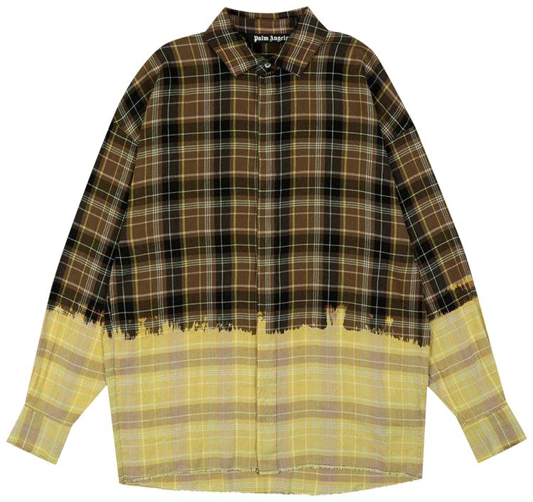 Palm Angels Bleached Effect Shirt BrownWhite