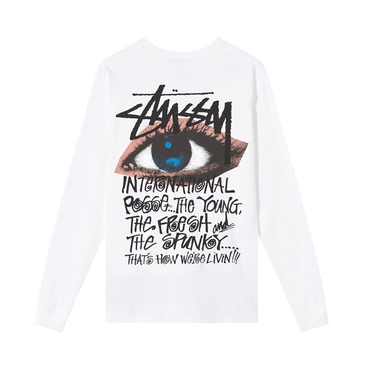 Stussy Ocular Long Sleeve Tee White