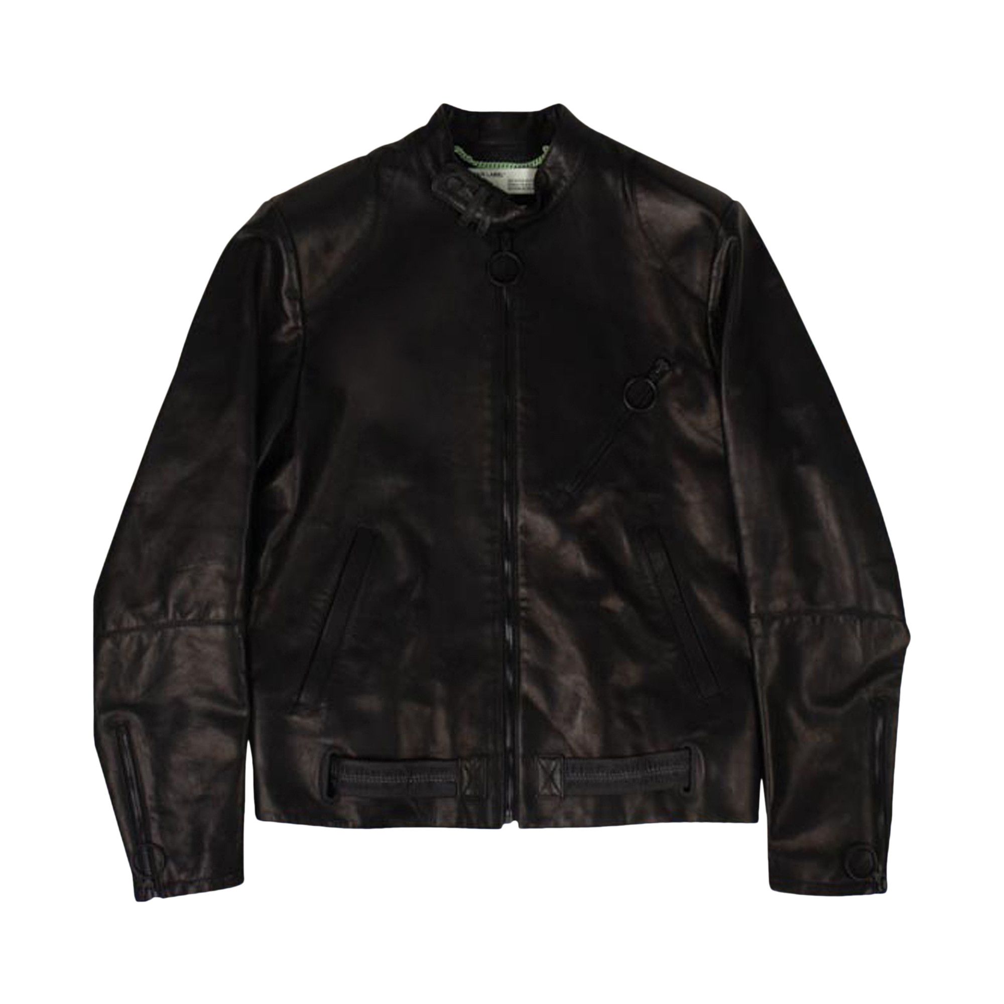 Buy Off-White Scaffolding Leather Jacket 'Black