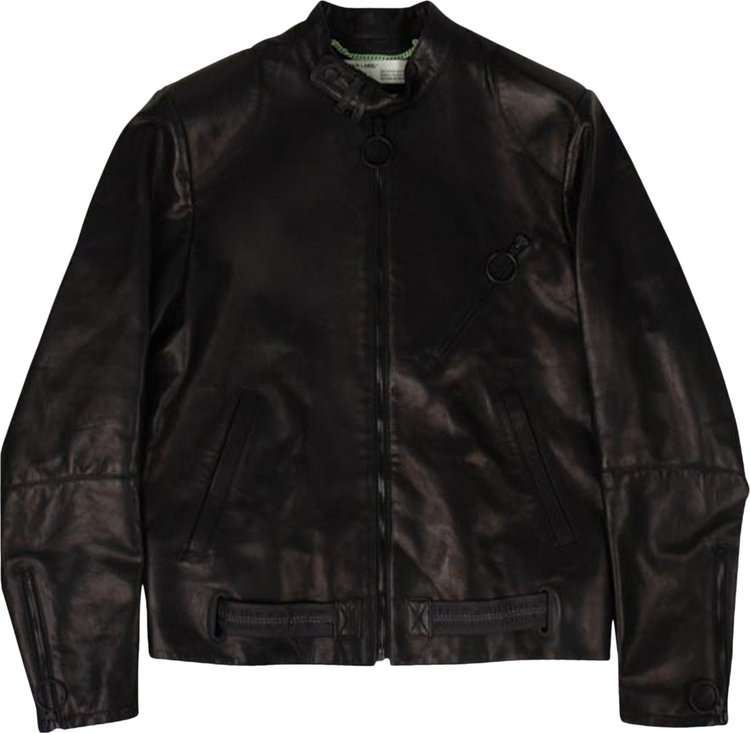 Off-White Scaffolding Leather Jacket 'Black'
